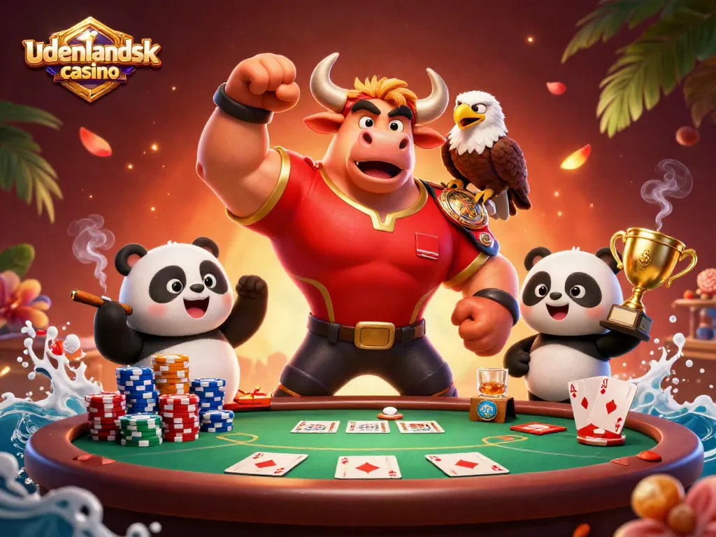 Celebrate winning moments at udenlandsk casino with dynamic characters and vibrant gambling elements.