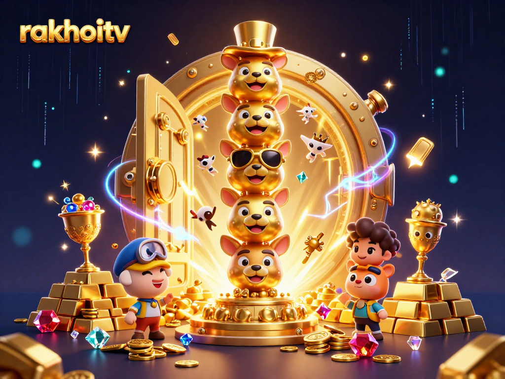 Experience the thrill of rakhoitv with vibrant casino elements in this dynamic 3D illustration.