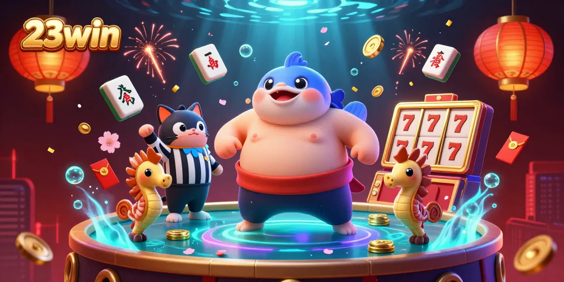 Engage in vibrant gaming action at 23win featuring a lively underwater casino scene.