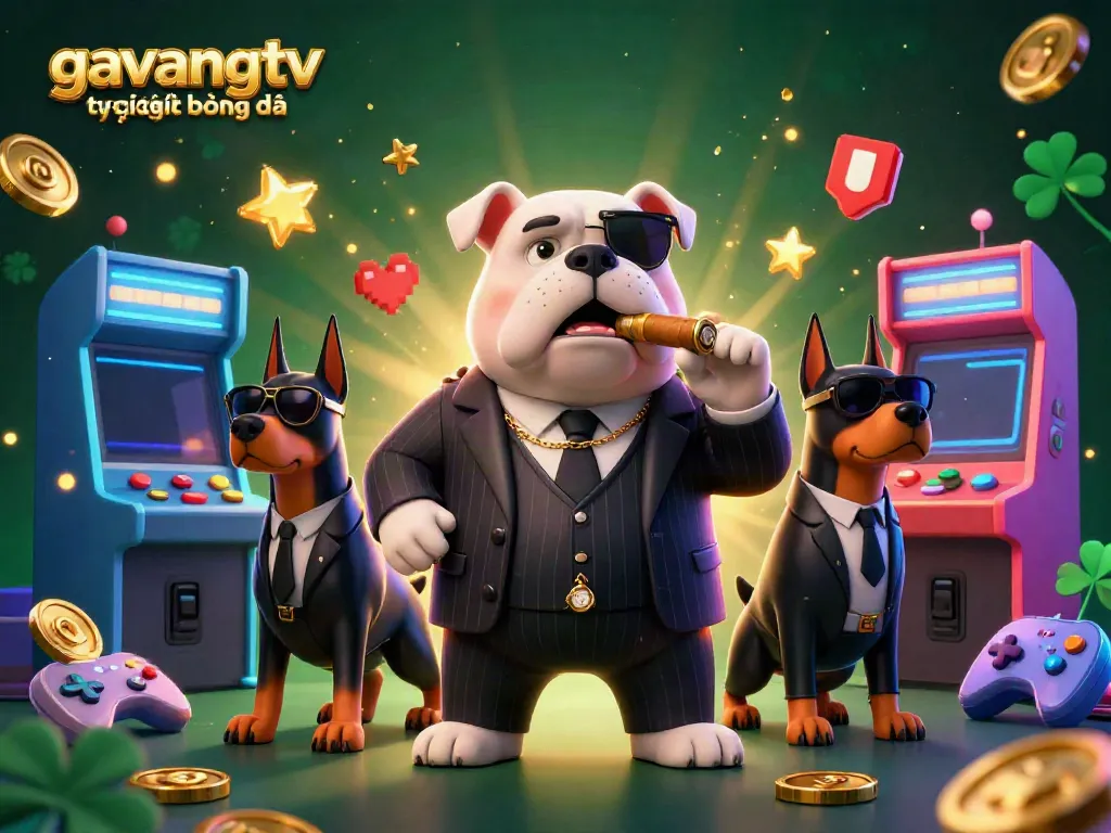 Experience gavangtv trực tiếp bóng đá with a vibrant 3D illustration featuring dynamic casino elements and characters.