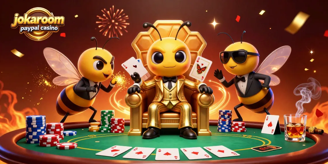 Experience the thrill at jokaroom paypal casino with a 3D cartoon scene of a mob boss at a poker table.