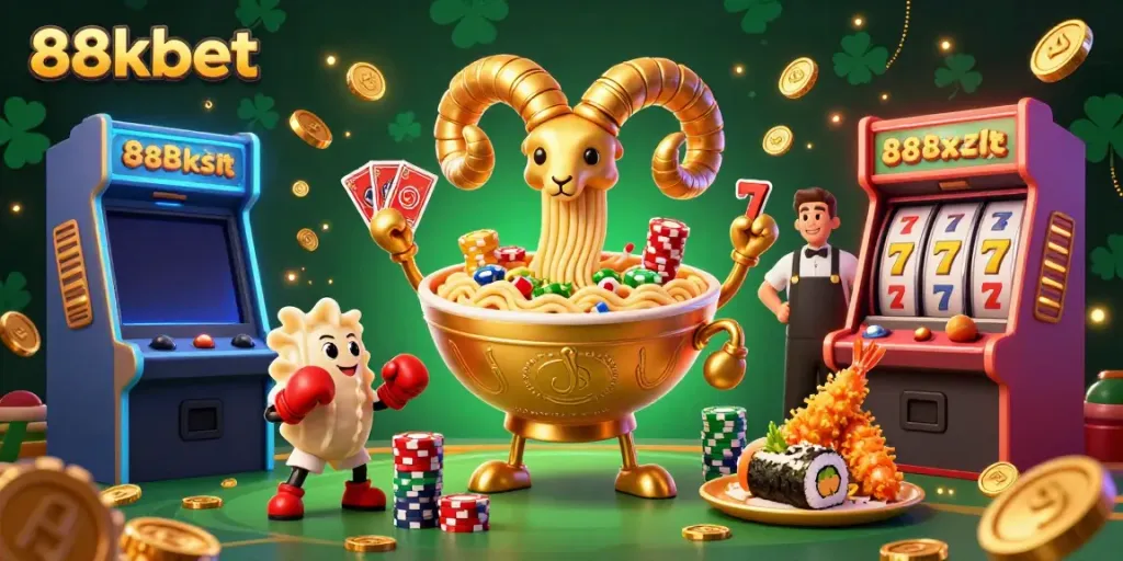 Engage with the vibrant 88kbet casino universe featuring colorful game elements and dynamic characters.