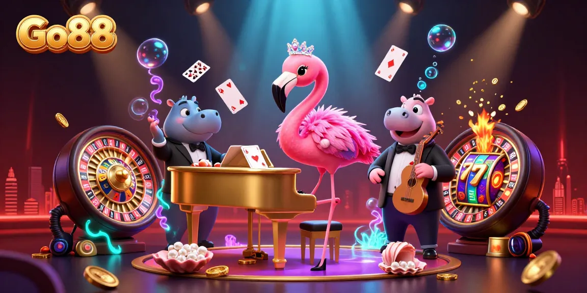 Experience thrilling gaming at Go88 with glamorous characters in a vibrant casino atmosphere.