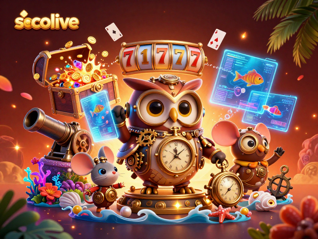 Experience the excitement of socolive with this dynamic casino illustration showcasing vibrant game elements.
