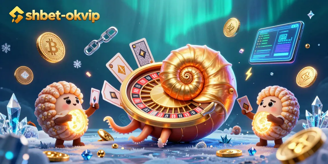 Engage with shbet-okvip in this vibrant casino illustration featuring iconic 3D characters and crypto elements.