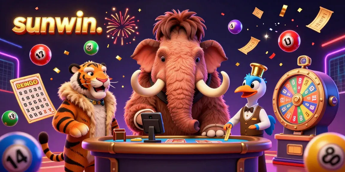 Experience excitement at sunwin. with vibrant lottery elements and dynamic casino characters.